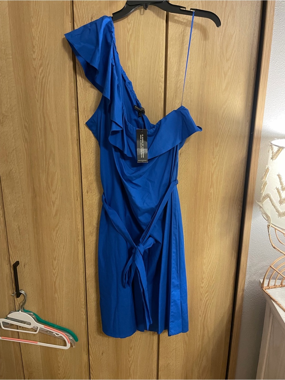 NWT banana republic factory One-Shoulder Royal Blue Ruffle Dress